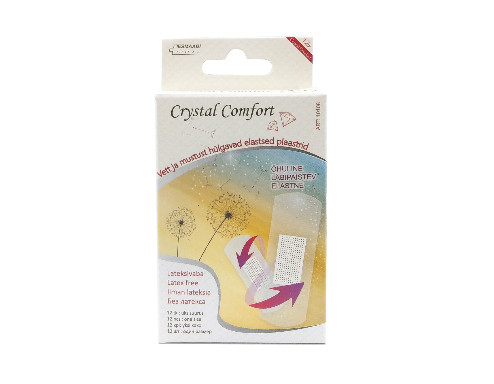 Münt elastsed läbipaistvad plaastrid Crystal comfort N12 1 suurus