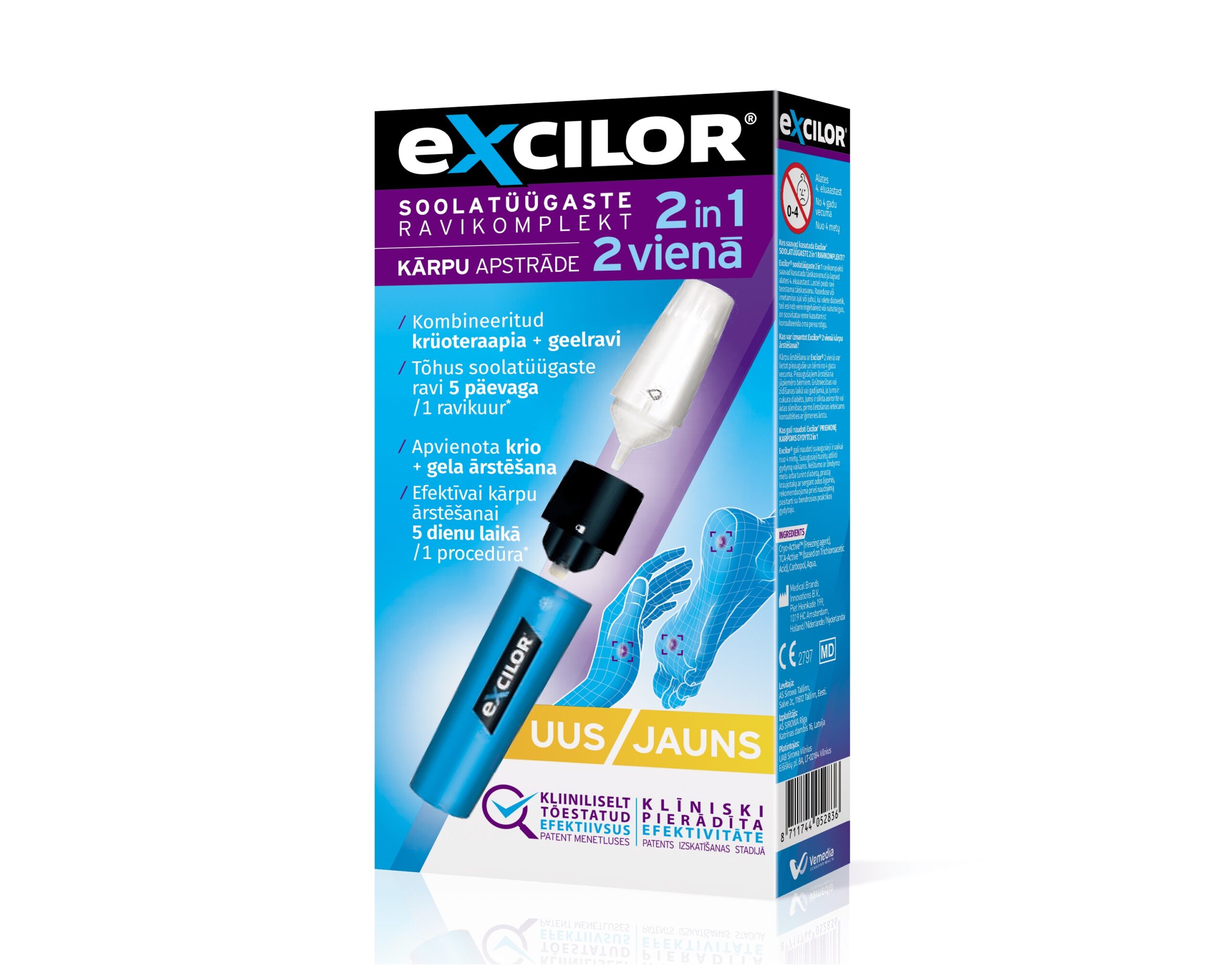Excilor soolatüügaste ravikomplekt 2in1
