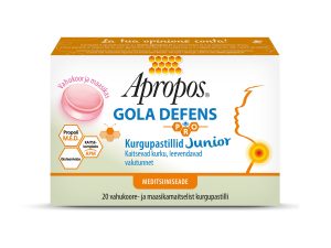 Apropos Gola defens kurgupastillid Junior lastele vahukoore- ja maasikamaitselised 20tk