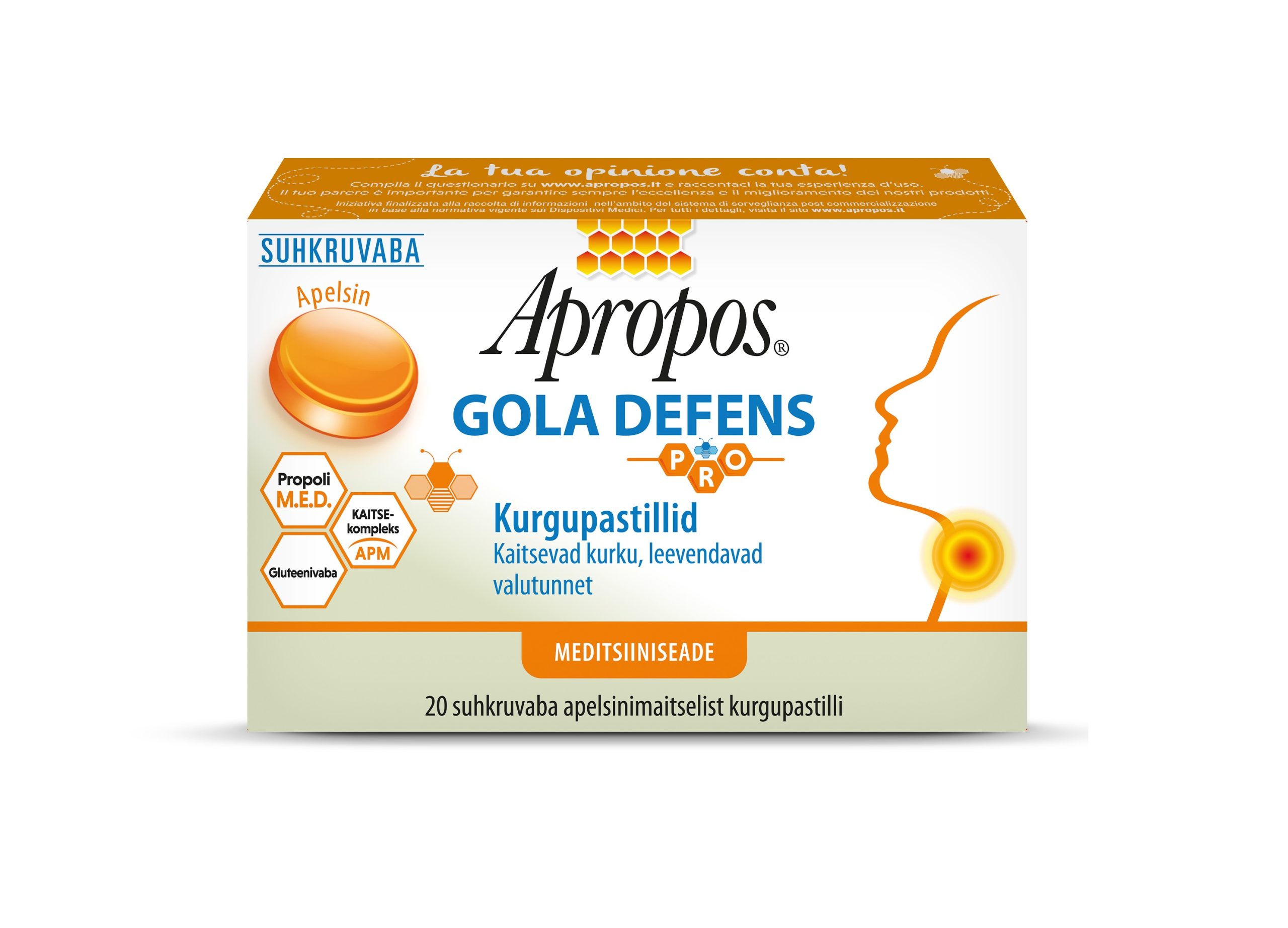 Apropos Gola defens kurgupastillid apelsin N20