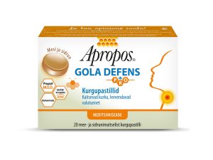 Apropos Gola defens kurgupastillid mee ja sidruniga N20. Kaitsevad kurku, leevendavad valutunnet