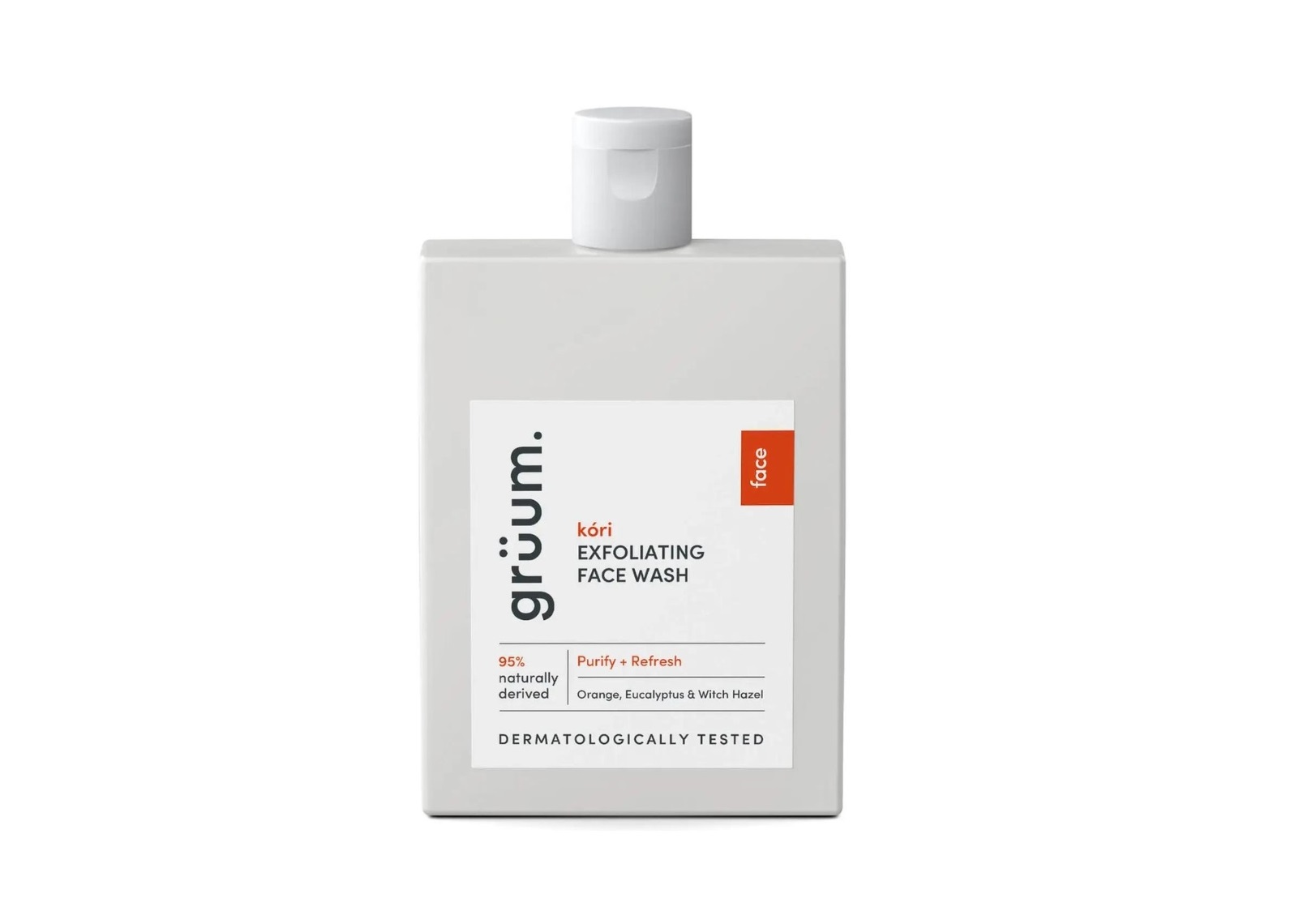 grüum.kori exfoliating face wash 120ml apelsini, eukalüpti ja nõiapuuga