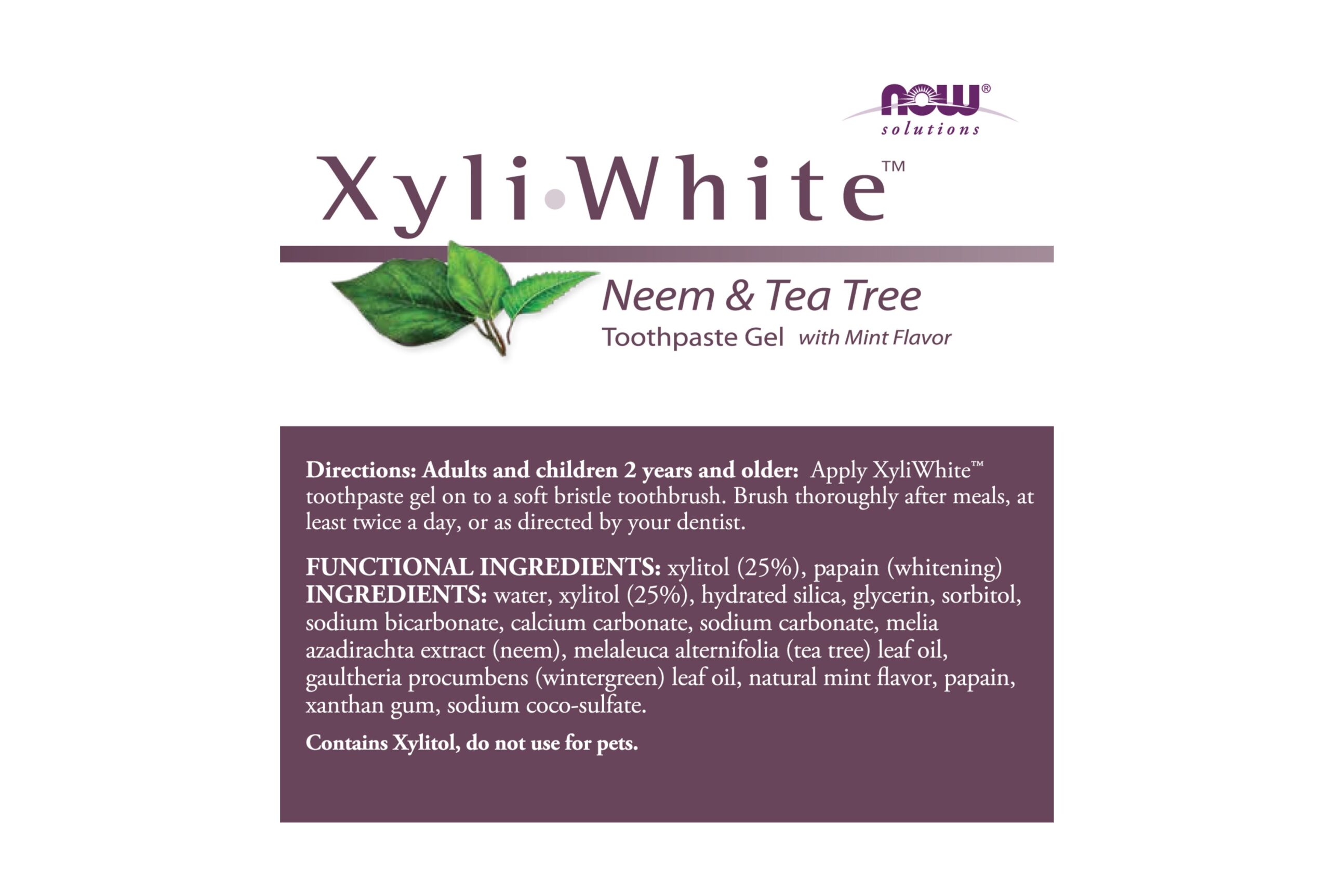 Now Xyli-white Neem&tea Tree Hambapasta-geel 181g - Image 2