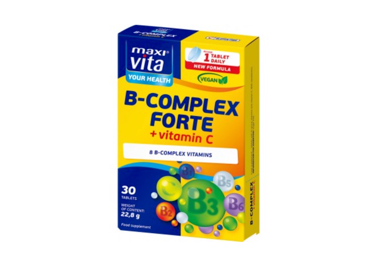 Vitar MaxiVita B-kompleks forte + C-vitamiin kaps N30