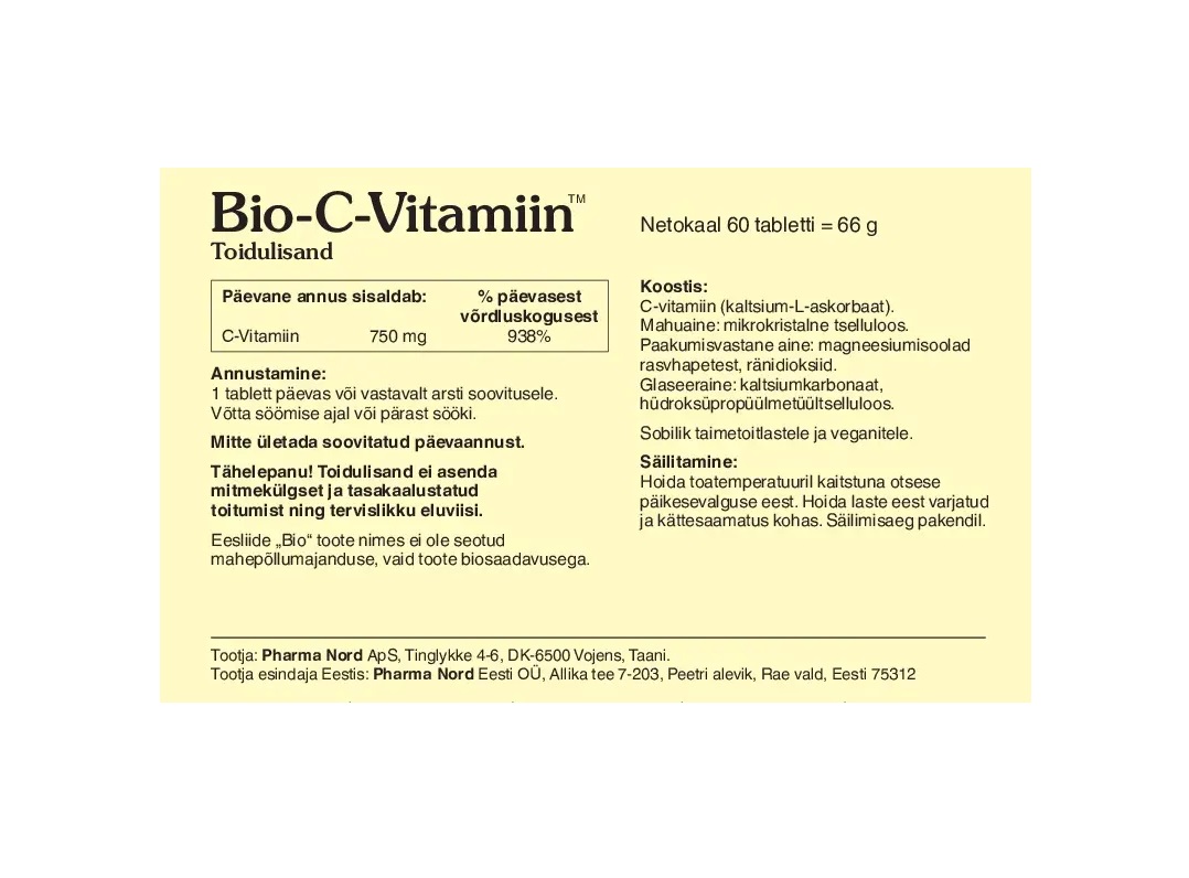 Bio-C-Vitamiin karbi info